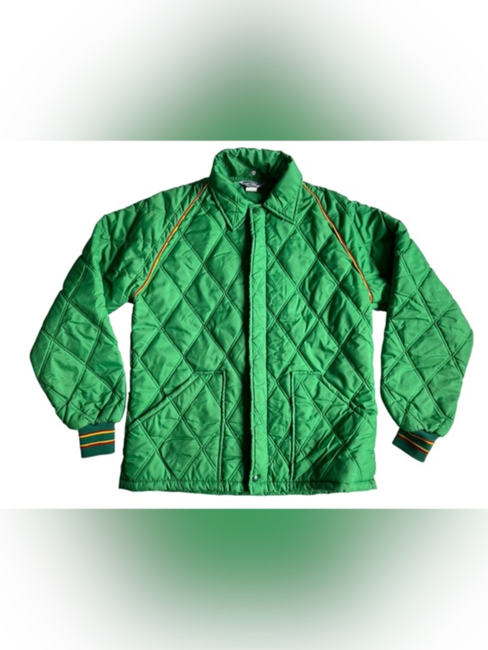 Vintage Swingster Quilted Green Puffer Jacket